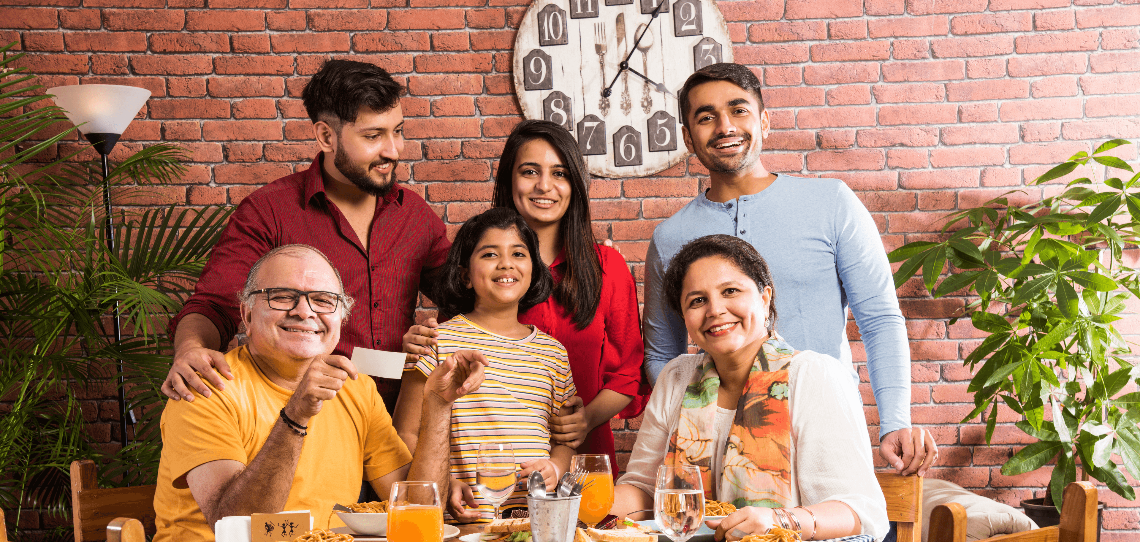 A multigenerational family sharing breakfast together